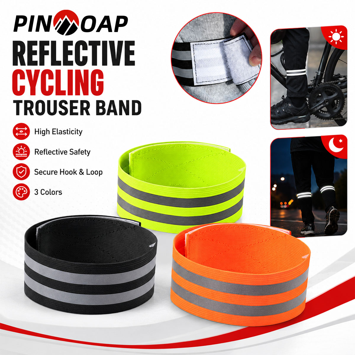 PINMOAP 1/2개 자전거 바지 다리 스트랩 반사  - Cycling Gear Brands 리뷰 및 가격